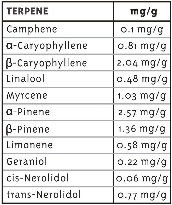 Nutter Budder cannabis strain terpene profile